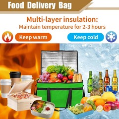 Insulated Bags for Food Delivery, XXXL Pizza Delivery Bags, Large Capacity Coole