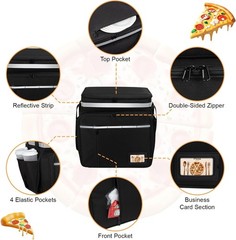Durable Black Delivery Backpack with Cup Holders & High-Efficiency Insulation