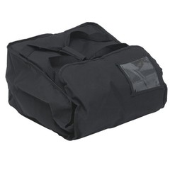HUBERT® Insulated Pizza Delivery Bag Black Nylon Side Loading g — 16″ L x 16″ W