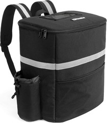 Thermal Insulated Food Delivery Backpack with Cup Holders & Receipt Window