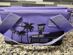 Trader Joe’s Mini Insulated Bag Purple Zippered Cooler Tote Food Delivery Bag