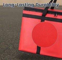 Cooler Insulated Food Delivery Bag & Drink Carrier w/ Hard Bottom Xxx-Large Red