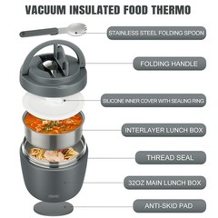 Itslife 32Oz Insulated Soup Thermo Vacuum Stainless Steel Food Jar For Hot Cold