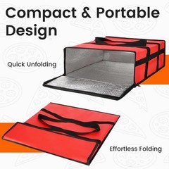 Insulated Pizza Delivery Bag, 20″ x 20″ x 6″ Pizza Warmer Bags for Carry Hot,…