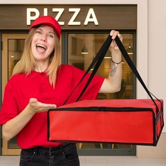 Insulated Pizza Delivery Bag, 20″ x 20″ x 6″ Pizza Warmer Bags for Carry Hot,…