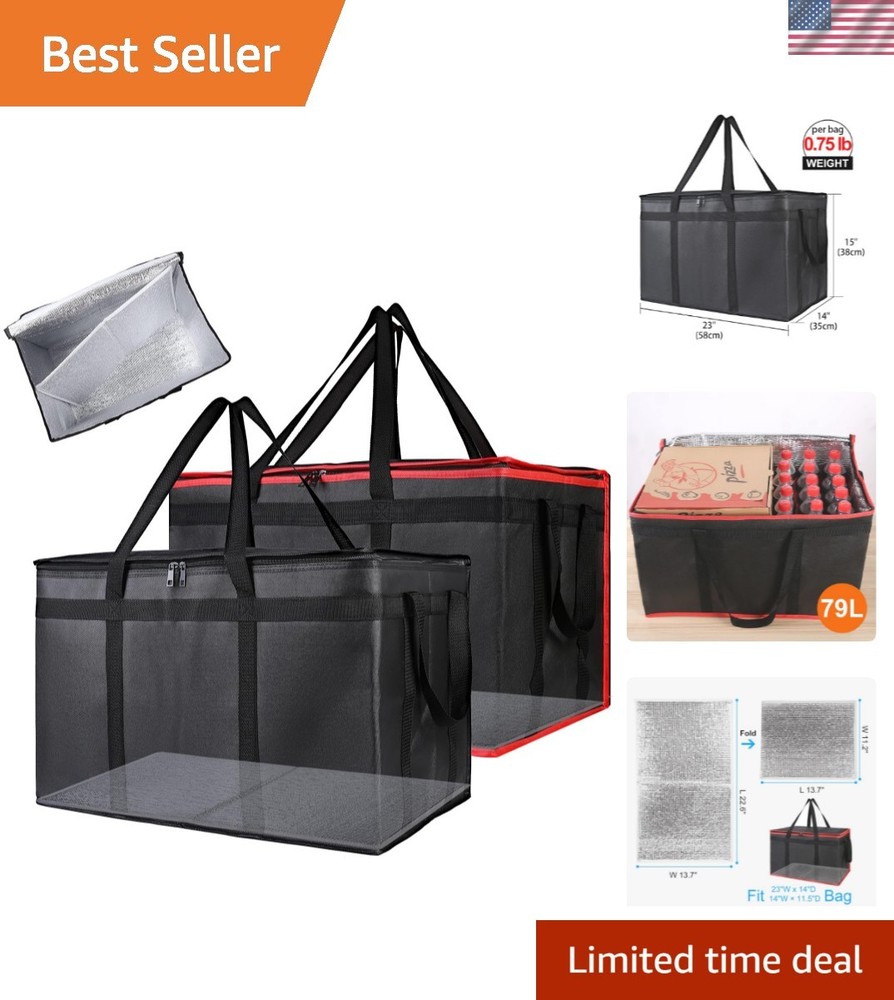 Stylish Insulated Food Delivery Bag Set — Perfect for Picnics & Cuisines, 2-Pack