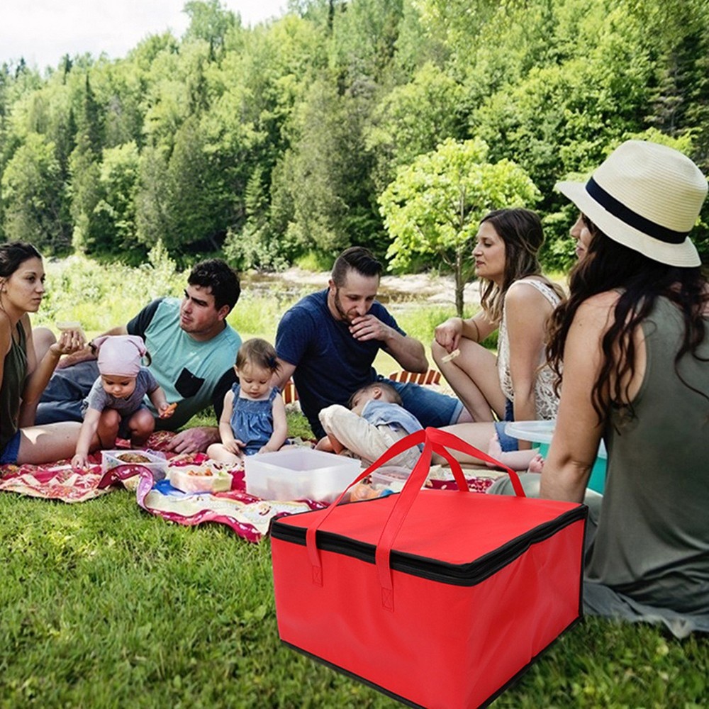 Insulated Food Delivery Bag Outdoor Baking Insulation Tote Reusable Grocery Bag