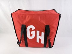 Grubhub Official Large 19″x19″x10″ Insulated Food Delivery Carrying Tote Bag Red