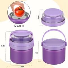 2-in-1 Insulated Thermo & Tritan Snack Box — Hot Food Container 13.5oz