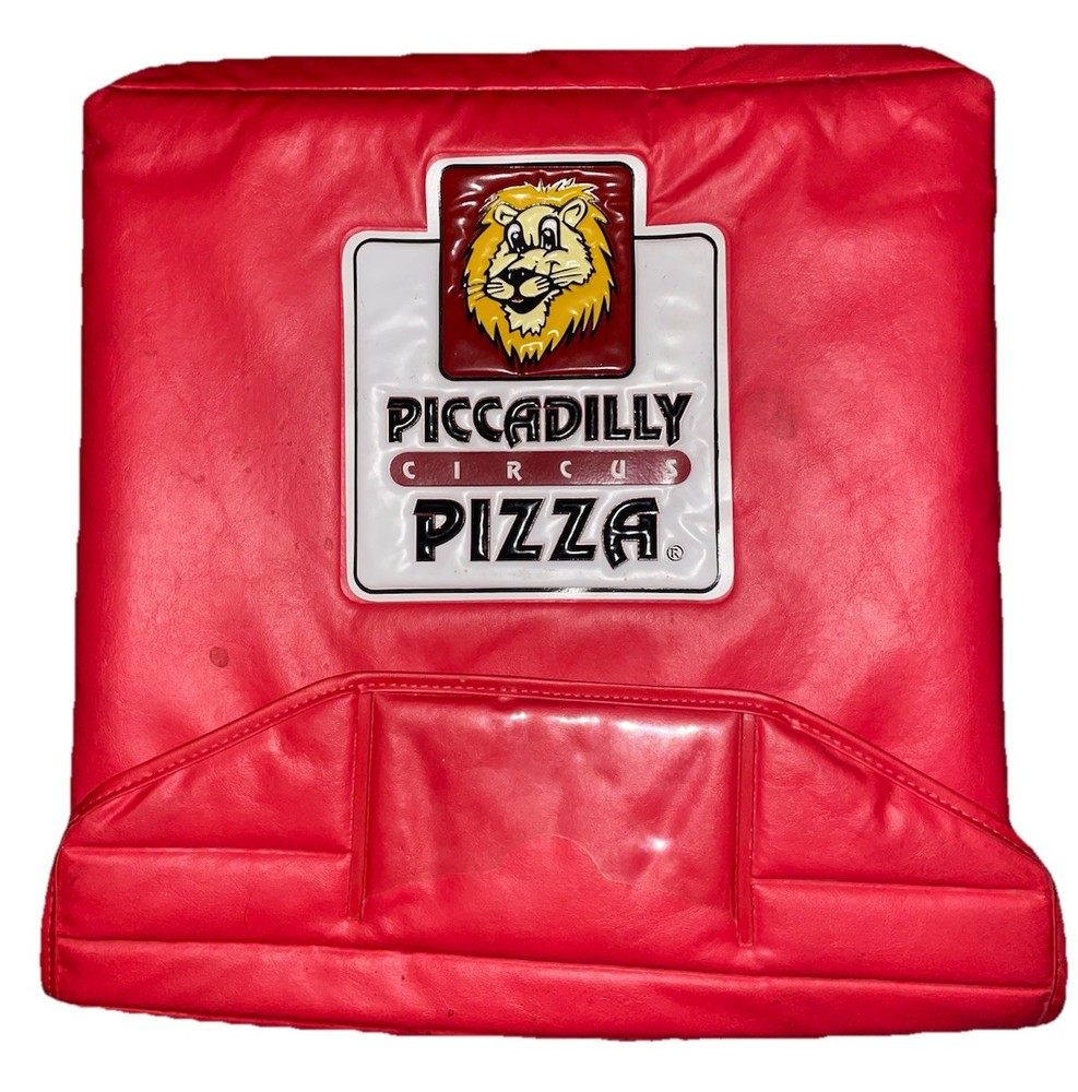 RARE Vintage 1980s Piccadilly Circus Pizza Insulated XL Delivery Driver Bag WOW!