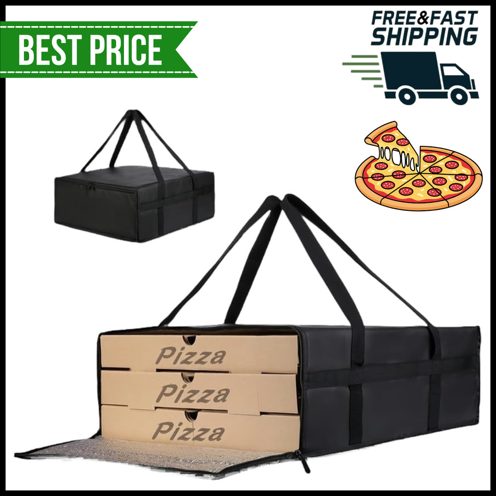 Insulated Pizza Delivery Bag Warmer Bags for Carry Hot Large Size for Door Dash