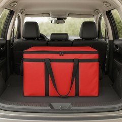 Bodaon 10-Pack Insulated Food Delivery 3X-Large (without hard bottom), Red