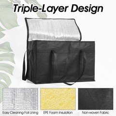 2 Pack Insulated Food Delivery Bags XXXL Grocery Shopping Catering Pizza Cool…