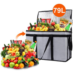 Cooler Insulated Food Delivery Bag with Hard Bottom for Rideshare Bag, Xxx-Large
