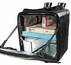 Large Doubledeck Insulated Pizza Delivery Bag Bike Backpack Divider + Cup Holder