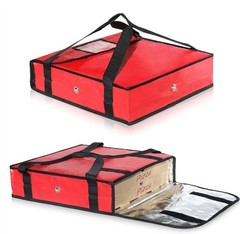 Insulated Pizza Delivery Bag, 18 x 18 x 5 Inch, Red