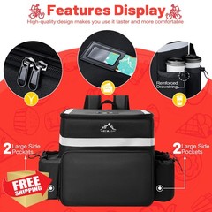 GoHimal Insulated Food Delivery Backpack Black
