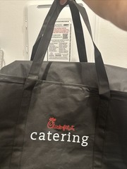 Chick Fil A Catering Tote Bag Lightweight Full Zip 22x12x14. Not Insulated.