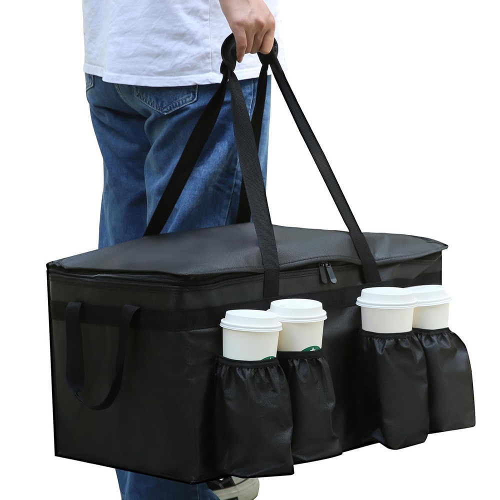 Catering Bag for Doordash Uber Eats 22X14X13 Insulated Food Delivery Bag with Cu