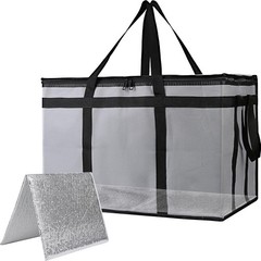 Multi-Scenario 3XL Insulated Delivery Bags with Hard Bottom — Eco-Friendly Grey