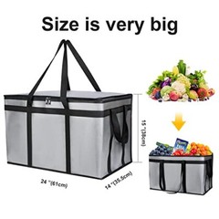 Insulated Food Delivery Bag with Cup Drink Holders for Beverages Grocery Pizza