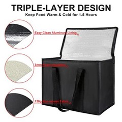 Insulated Grocery Bags Food Delivery Bags for Catering Shopping Tote Cooler Bags