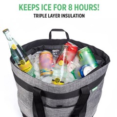 Jumbo Insulated Cooler Bag (Charcoal) with HD Thermal X-Large, Charcoal