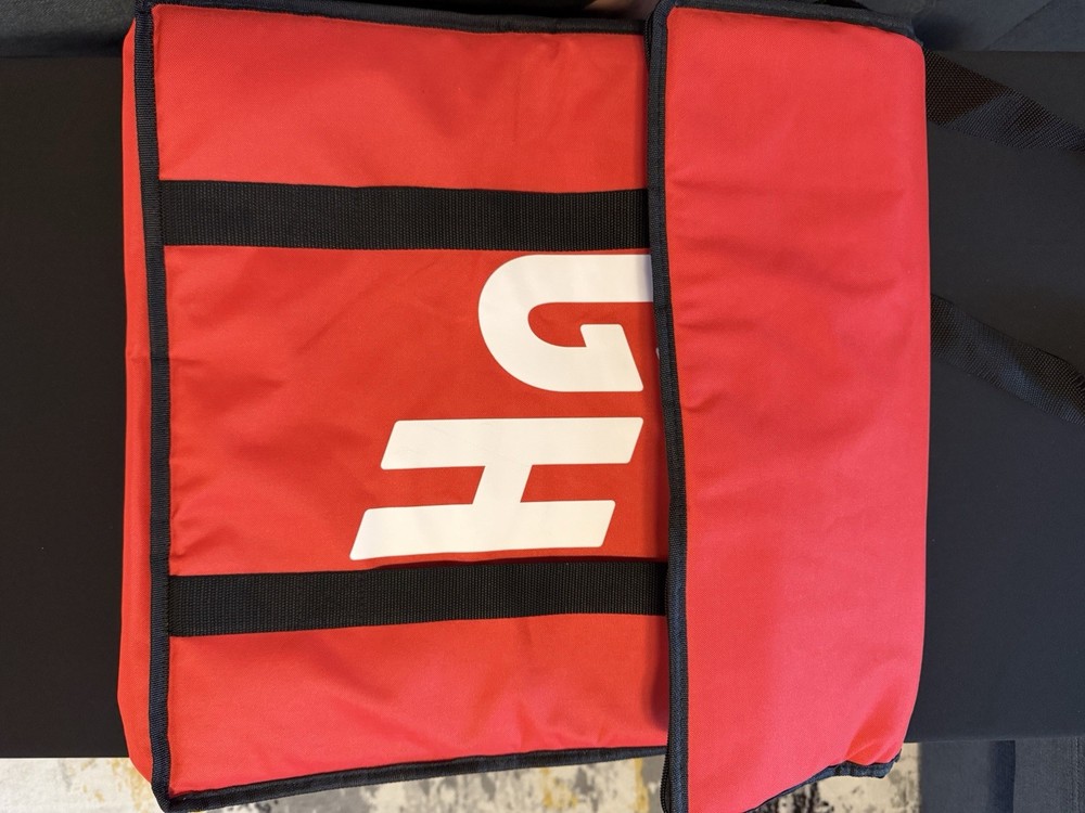 Grub Hub Insulated Collapsible Pizza Delivery Bag 18x18x8 with Straps Handles
