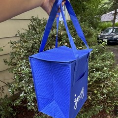 Jenny Craig Blue Insulated Zip-Top Food Delivery Tote Bag, Thermal Lining