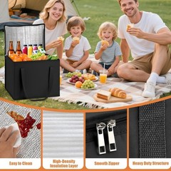 Stylish Black Insulated Delivery Bags — 2 Pack for Groceries & Catering