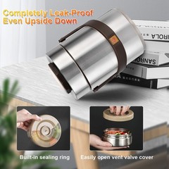 Pawovdeq 67oz Stainless Steel Vacuum Insulated Food Jar Wide Mouth Soup Thermal