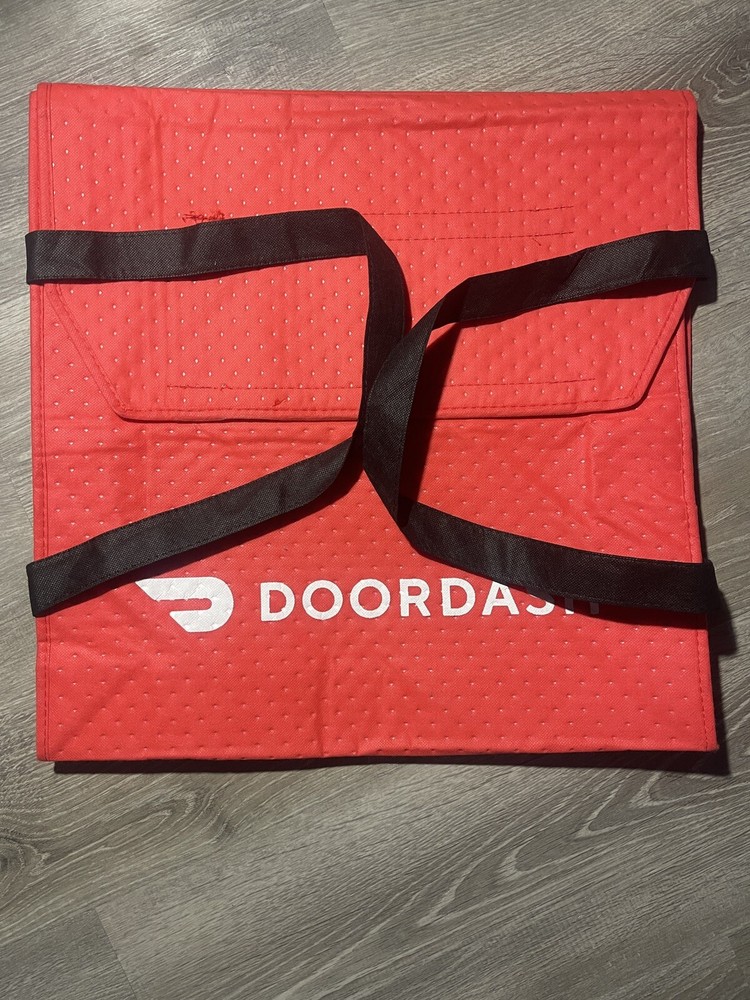 One Doordash Insulated Hot Pizza & Food Delivery Bag With Carry Straps.