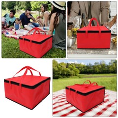 2Pcs Portable Handle Food Bag Thermal Food Bag Zipper Insulated Delivery Pouch