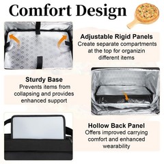 Expandable Food Delivery Backpack for Hot/Cold Items, Reflective Strips, Cup Hol