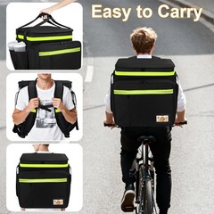 Expandable Food Delivery Backpack for Hot/Cold Items, Reflective Strips, Cup Hol