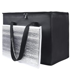 2 pack Additional Bottom Plate Black Insulated Grocery shopping bag