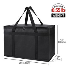 Portable Insulated Cooler Bags for Grocery Shopping XX Large with Zipper Closure