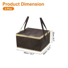 Insulated Reusable Grocery Bags with Zipper and Handle(Coffee, 15.7″x15.7″x8.7″)