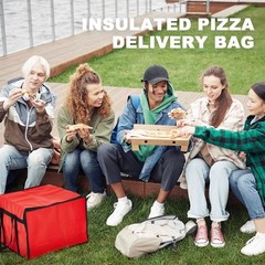 2 Pcs Insulated Pizza Delivery Bag 20 x 20 x 14 Inch Pizza Warmer Bag Carrier…