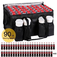 Insulated Food Delivery Bag with Cup Drink Holders for Beverages Grocery Pizza