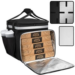 Expandable Food Delivery Backpack for Hot/Cold Items, Reflective Strips & Cup Ho