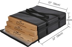 Large Insulated Pizza Delivery Bag, 20×20 Inch, Food Transport Carrier