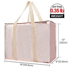 4-Pack Insulated Reusable Grocery Shopping Bag X-Large Frozen Food Cold Cooler