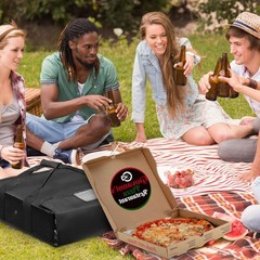 Boczif Pizza Bags — Insulated Warmer for 20x20x6 inches, black