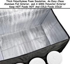 Insulated Food Delivery Bag with Cup Drink Holders for Beverages Grocery Pizza