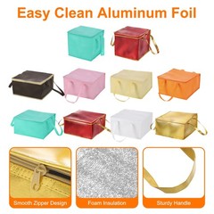 Insulated Reusable Grocery Bags with Zipper and Handle(Coffee, 15.7″x15.7″x8.7″)