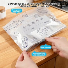 Reusable Aluminum Foil Sealable Storage Bags,Seafood Meat Small, White