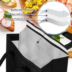 Kacctyen 100 Pcs Insulated Take Out Delivery Bags 9.5x6x9.5in Thermal