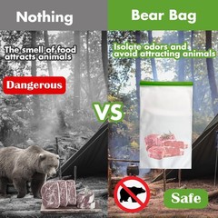 TAINESS Odor Proof Food Storage Bear Bags Reusable One Size, 11.7×19.5in-2p