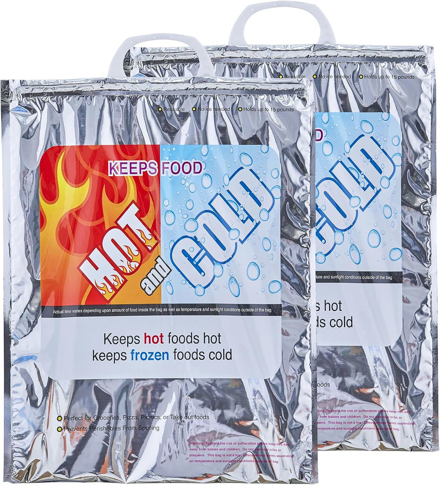 Hot and Cold Insulated Bags for Food Delivery, Grocery Shopping Bags, Food Stora